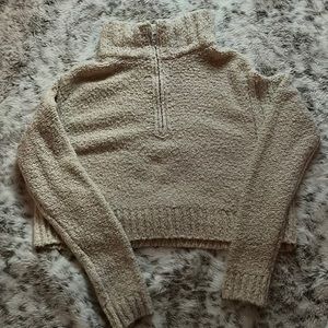 Cream half zip sweater